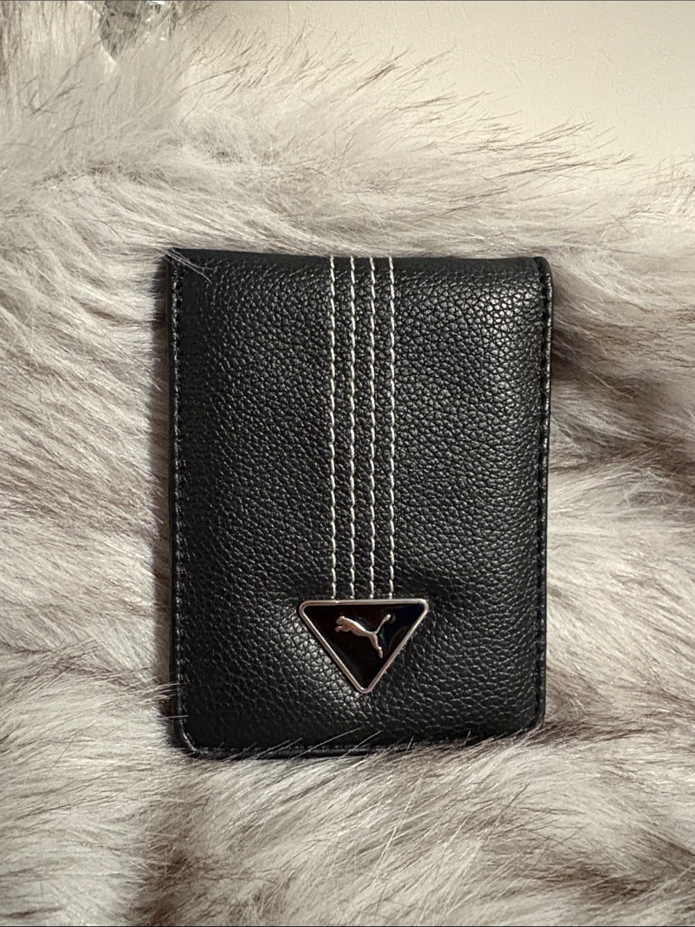 Puma Black Wallet with Contrasting White Stitching